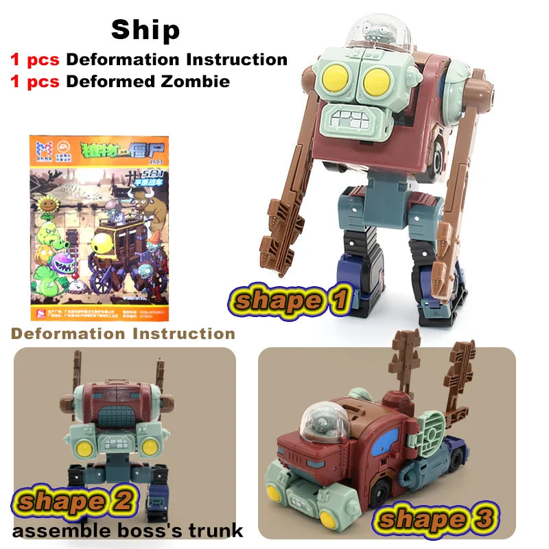 5-in-1 Plants vs Zombies Boss Robot Action Figure Set – PVC Educational Toy Gift for Kids