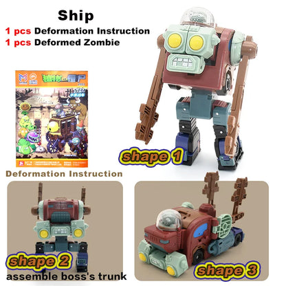 5-in-1 Plants vs Zombies Boss Robot Action Figure Set – PVC Educational Toy Gift for Kids