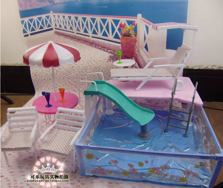 Barbie Doll Furniture Set – Miniature Playhouse Accessories for Fashion Dolls