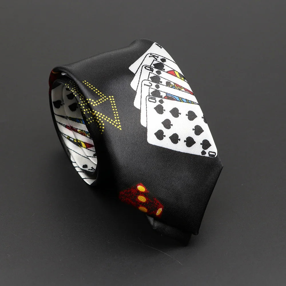 Musical Notes Slim Necktie - Silky Piano & Guitar Print Tie for Men & Women, Elegant Fashion Gift