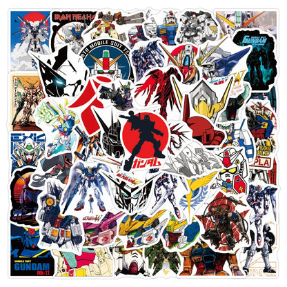 10/30/50/100-Piece Gundam Anime Sticker Set - Cool Cartoon Graffiti Decals for Motorcycles, Luggage, Guitars, Skateboards, and DIY Crafts