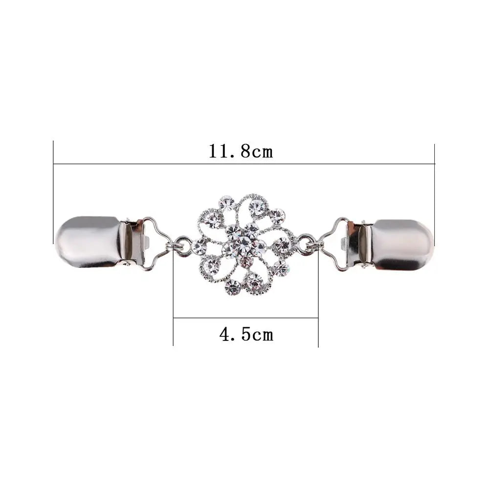 Retro Rhinestone Sweater Shawl Clasp - Antique Flower Duck Mouth Clothing Pin For Cardigans And Shirts