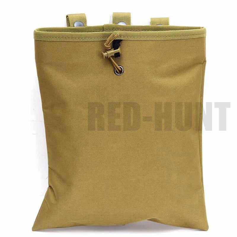 Tactical MOLLE Dump Pouch: Mag Recovery Bag for Magazine Recycling - Hunting Gear Holder with Drawstring Storage Pack
