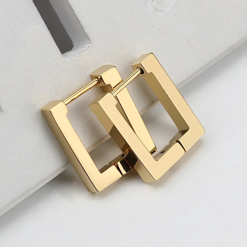 MEYRROYU Stainless Steel Mini Hoop Earrings – 3 Color Geometric Jewelry for Women & Men