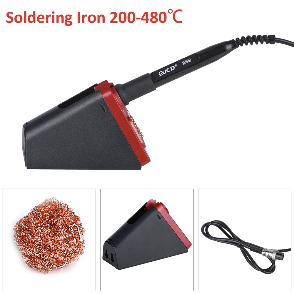 JCD 820 Aluminum Alloy Soldering Iron Stand – Electric Holder with Copper Cleaning Ball & RMA Flux