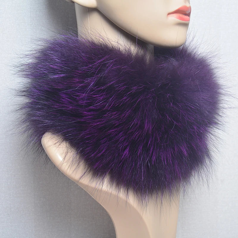2025 Real Fox Fur Scarf and Headband – Luxury Winter Neck Warmer for Women, 100% Natural Fur, Elastic Ring Muffler
