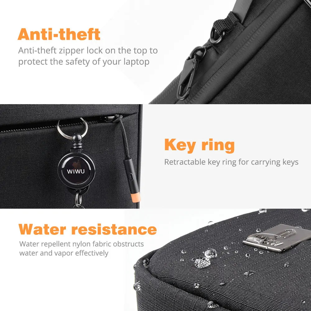 WIWU Portable Laptop Sleeve Bag – 13–15.6 Inch Waterproof Double Layer Case for MacBook Air & Laptop Protection Case