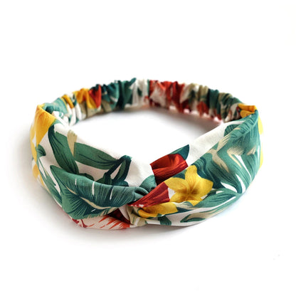 Bohemian Print Headbands for Women & Girls – Vintage Cross Turban Bandana Hair Accessories for Summer