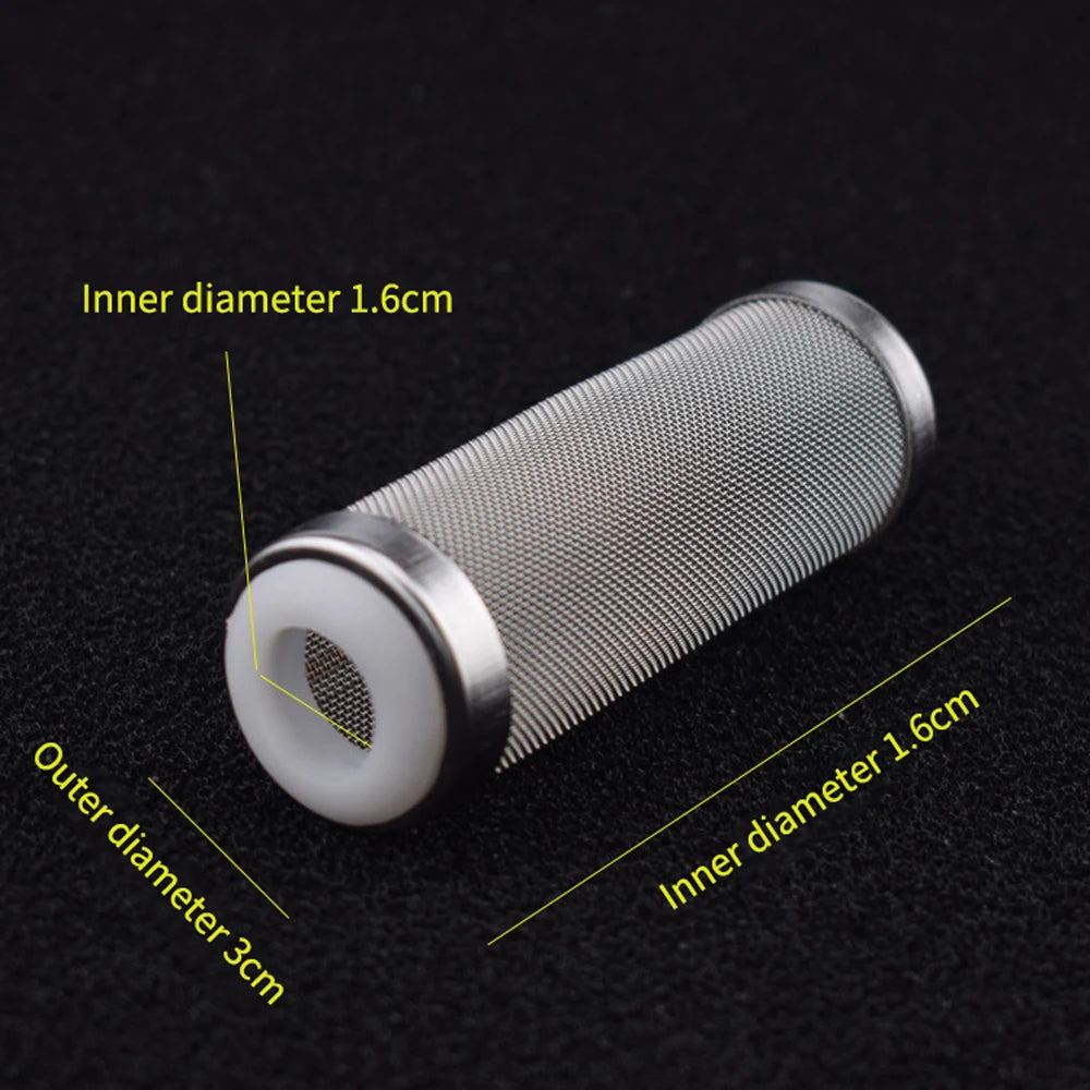 12/16mm Aquarium Inflow Inlet Filter – Stainless Steel Mesh Net Guard, Fish Tank Intake Strainer & Prefilter Cover