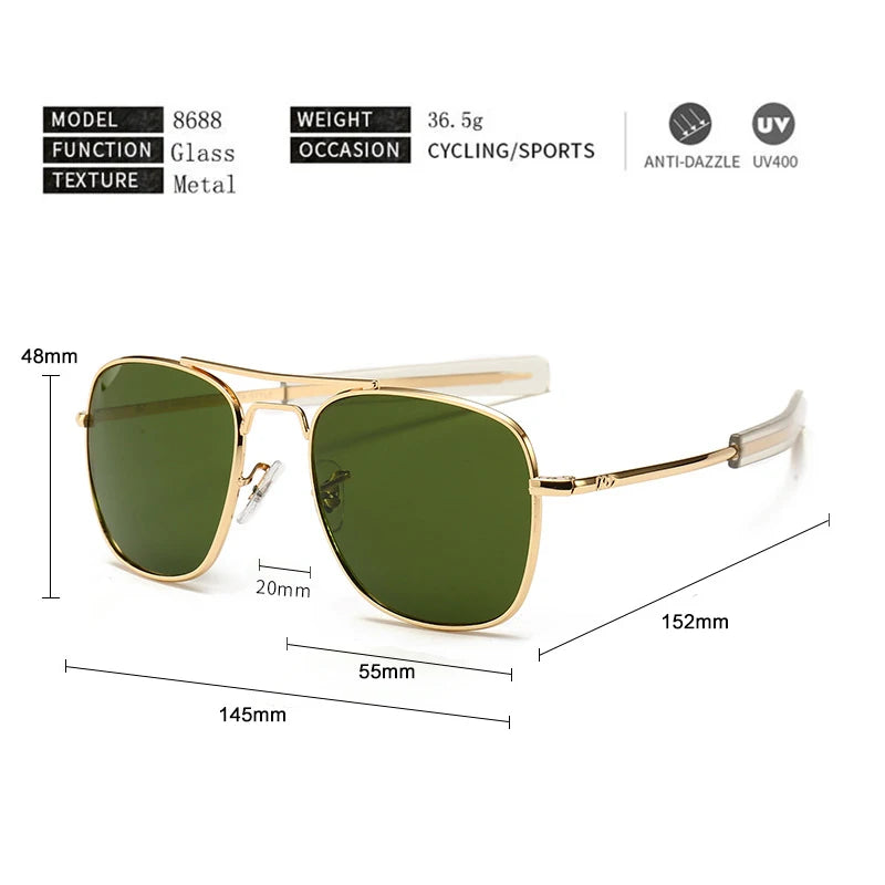 Aviation Pilot Sunglasses for Men & Women — Military Style Outdoor Driving UV Glasses