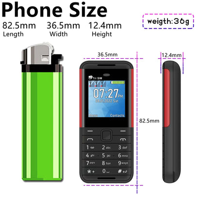 SERVO BM5310 Mini Mobile Phone — 3 SIM, 3-Standby, Auto Call Recorder, Bluetooth, Speed Dial, Magic Voice, 1.3" Display