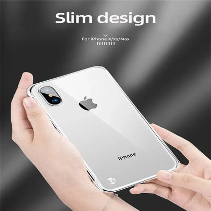 Ultra Thin Transparent PC Hard Case for iPhone 7–16 Series | Borderless Anti-Drop Protection Cover