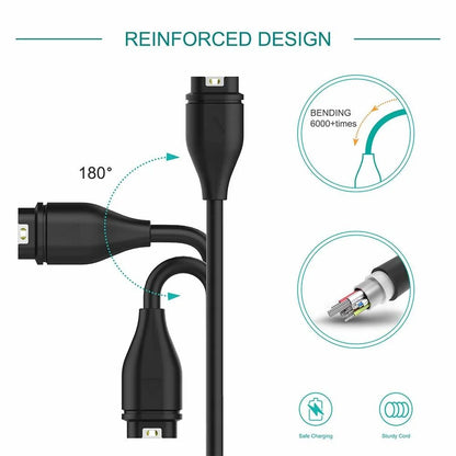 1M USB Type-C Charging Cable for Garmin Fenix 5–7 Series, Vivoactive & Venu – Fast Charge with Dustproof Plug