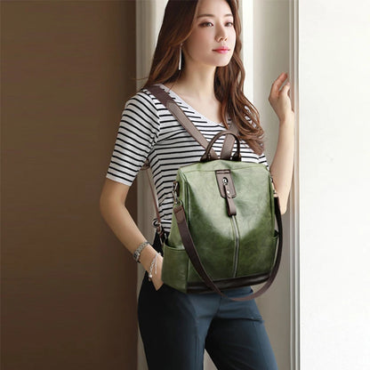 Fashion Anti-Theft Women's Backpack - High-Quality PU Leather, Large Capacity, Travel Shoulder Handbag