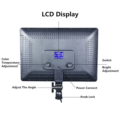 LED Video Light Panel - 10/14-Inch Photography Lighting, 3200K–6000K, Remote Control, EU Plug for Studio & Live Streaming