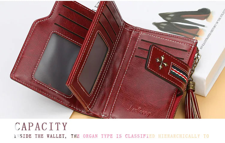 Fashion Small Leather Wallet for Women — Stylish Zipper & Hasp Card Holder, High-Quality Short Credit Card Purse