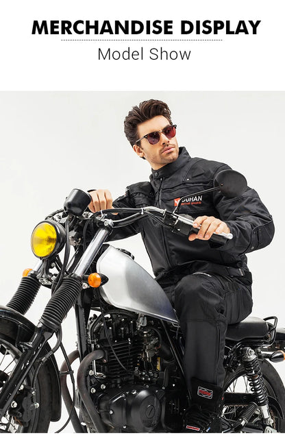 DUHAN Windproof Motocross Jacket & Pants for Men – Wear-Resistant Motorcycle Gear with Body Armor, Winter Moto Clothing