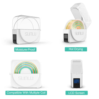 SUNLU S1+ 3D Filament Drying Box – Fila-Dryer Storage Holder for Dry Filament with Fast Heating