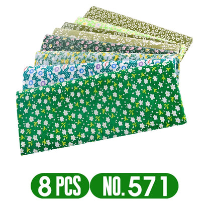 Teramila 7/8 Pcs Patchwork Quilt Fabrics Set - 30x30cm/25x25cm Cotton Sewing Cloth for Needlework and Handmade Projects