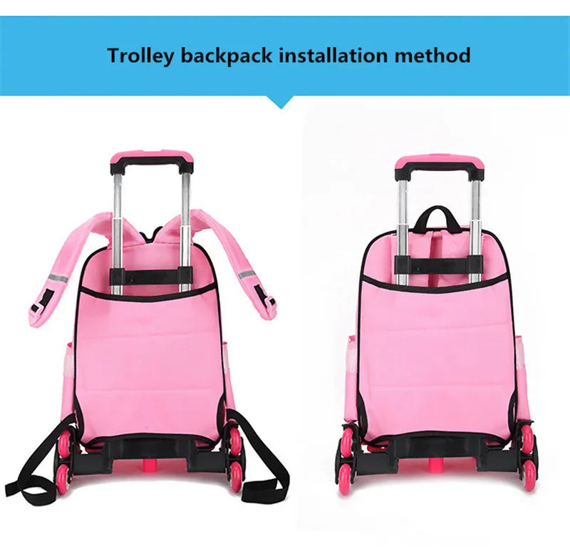 Children’s Wheeled School Trolley Bag | Rolling Backpack for Girls & Boys, Travel Luggage with Wheels