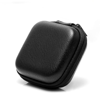 Leather USB Data Cable & Earphone Storage Bag – Mini Portable Zipper Headphone Case and Earbuds Pouch