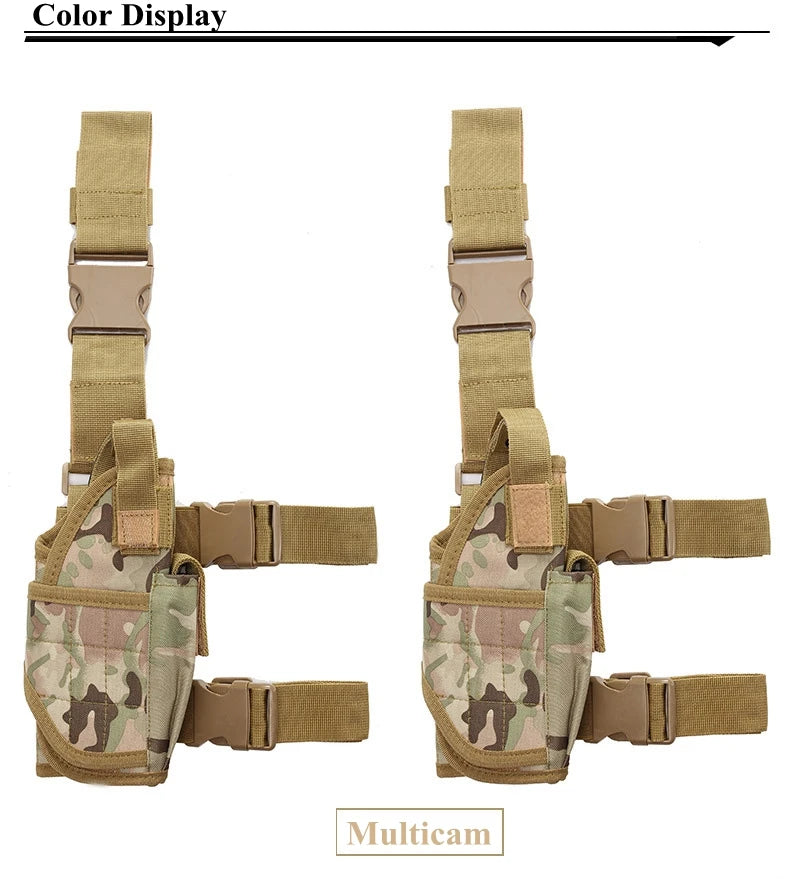 Universal Drop Leg Gun Holster - Right-Handed Tactical Thigh Pistol Bag & Pouch for All Handguns