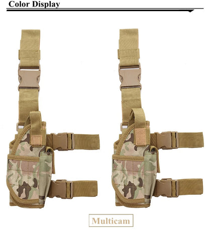 Universal Drop Leg Gun Holster - Right-Handed Tactical Thigh Pistol Bag & Pouch for All Handguns