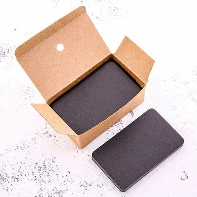 100pcs Kraft Paper Cards – Blank Color Business Cards, Message & Thank You Cards, Writing Labels, Bookmarks & Learning Cards