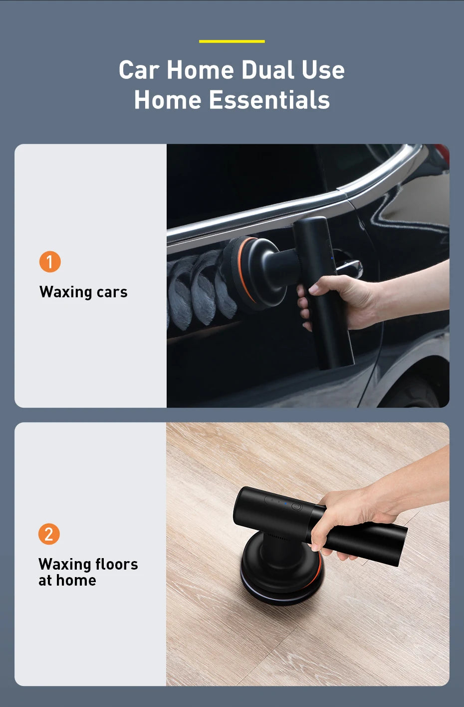 Baseus Wireless Car Polisher — Cordless Electric Waxing & Polishing Machine with Adjustable Speed for Auto Detailing