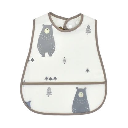 Adjustable Baby Bibs - Waterproof EVA Cotton Cartoon Feeding Bibs with Burp Cloth for Boys & Girls