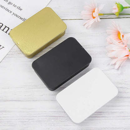 Metal Rectangular Mini Tin Box – Hinged Push-Top Candy, Pill & Small Storage Container