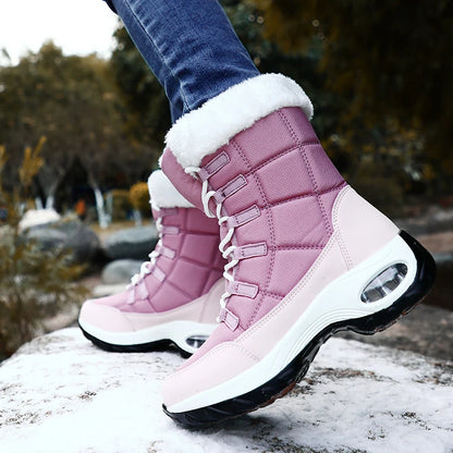 Women’s Winter Snow Boots – High-Quality Warm Lace-Up Ankle Boots, Waterproof Comfortable Outdoor Hiking Shoes, Size 36-42