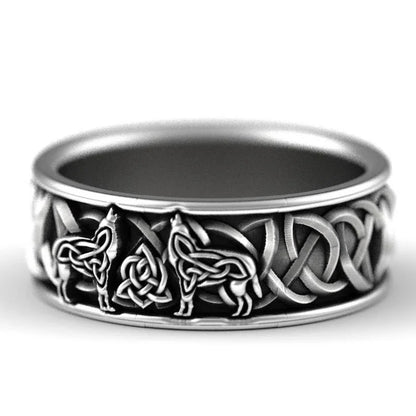 Huitan Viking Nordic Mythology Giant Wolf Ring – Defense Totem, Hip Hop Rock Fashion Unisex Punk Jewelry Gift