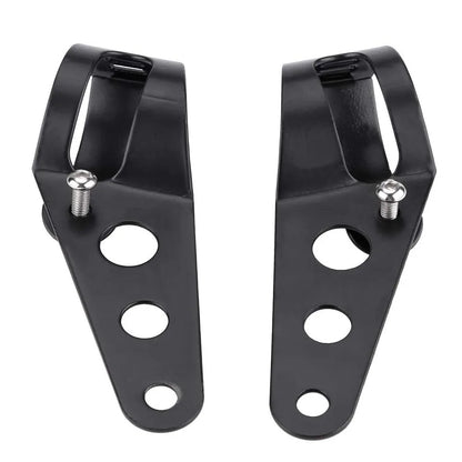 Universal Motorcycle Headlight Mount Bracket – Adjustable Fork Clamp Holder for Chopper & Motor Forks 27-48mm