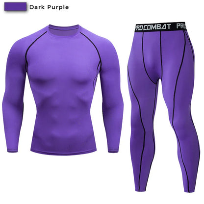 2-Piece Men’s Compression Sportswear Set — Gym, Yoga, Workout & Jogging Tracksuit