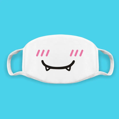 Kawaii Anime Expression Cotton Face Mask – Breathable Smile Mouth Muffle for Unisex Korean Style