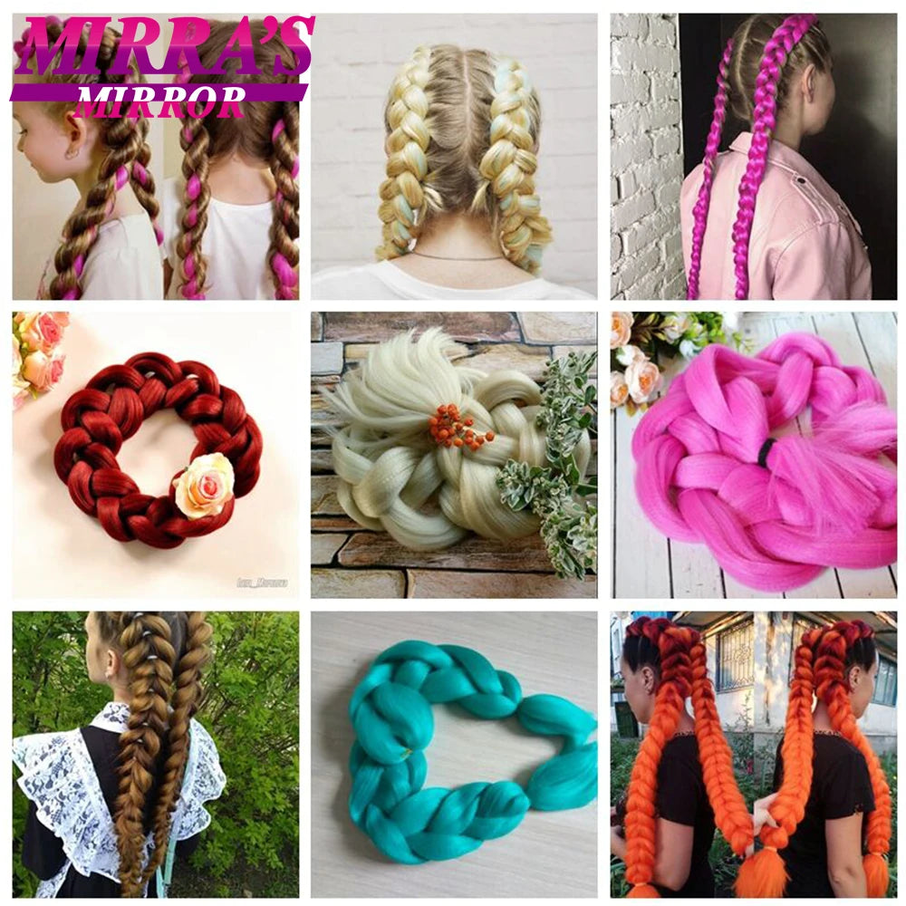 41" Jumbo Braiding Hair Extensions – Purple, Pink & Blue Ombre Synthetic Hair for Box Braids, Wholesale Support