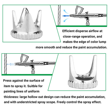 Airbrush Cover Caps – Crown, Tomahawk, Hollow Condensing & Spatter Fan Caps Accessory