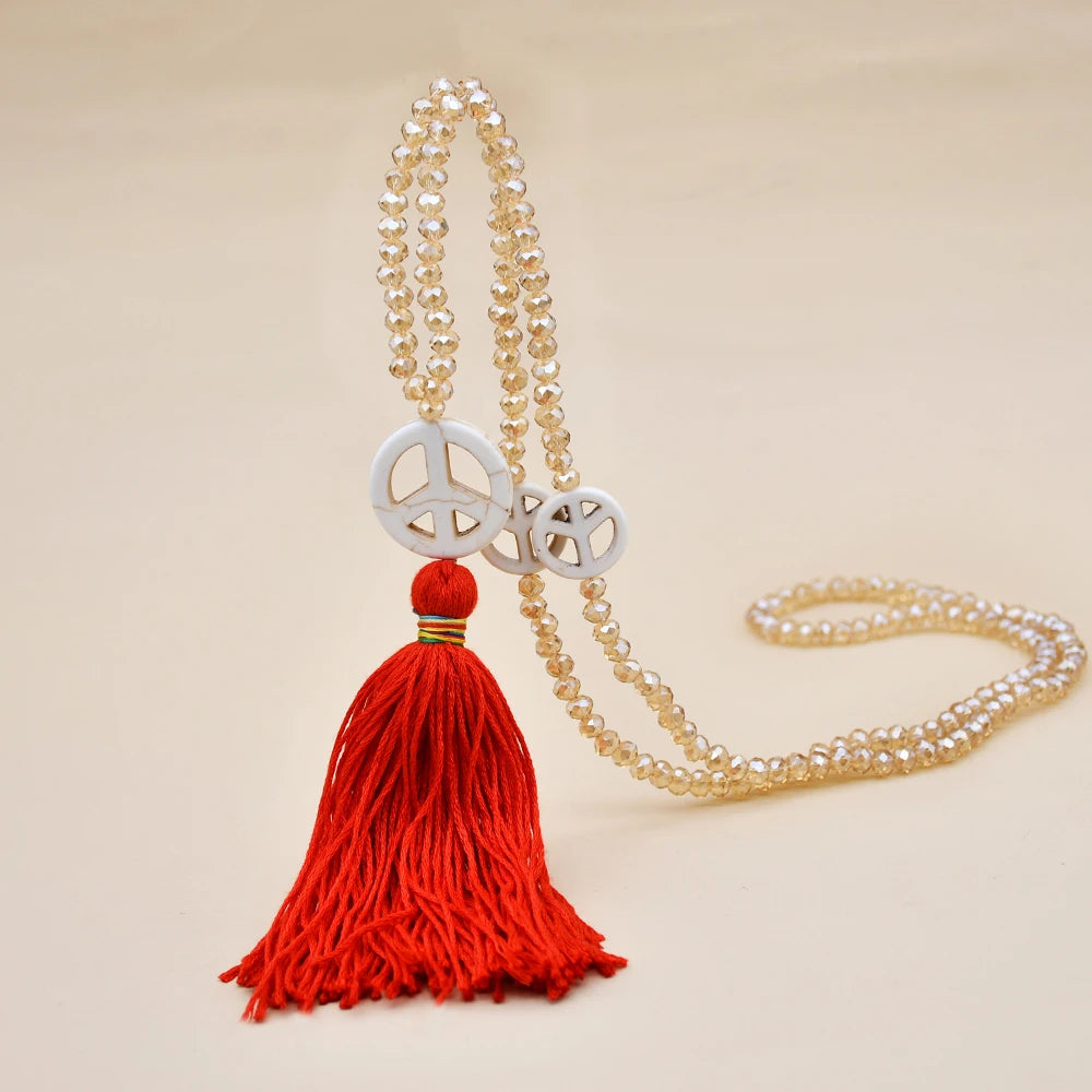 Wooden Bead Tassel Long Necklace - Bohemian Summer Beach Sweater Chain for Women | Mother's Day Gift