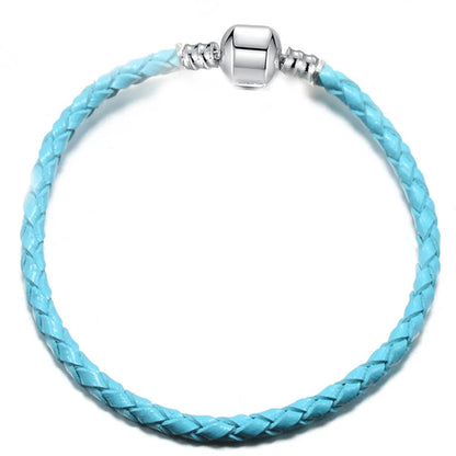 BAOPON 9-Color Leather Charm Bracelet - DIY Chain Jewelry Gift for Women & Girls