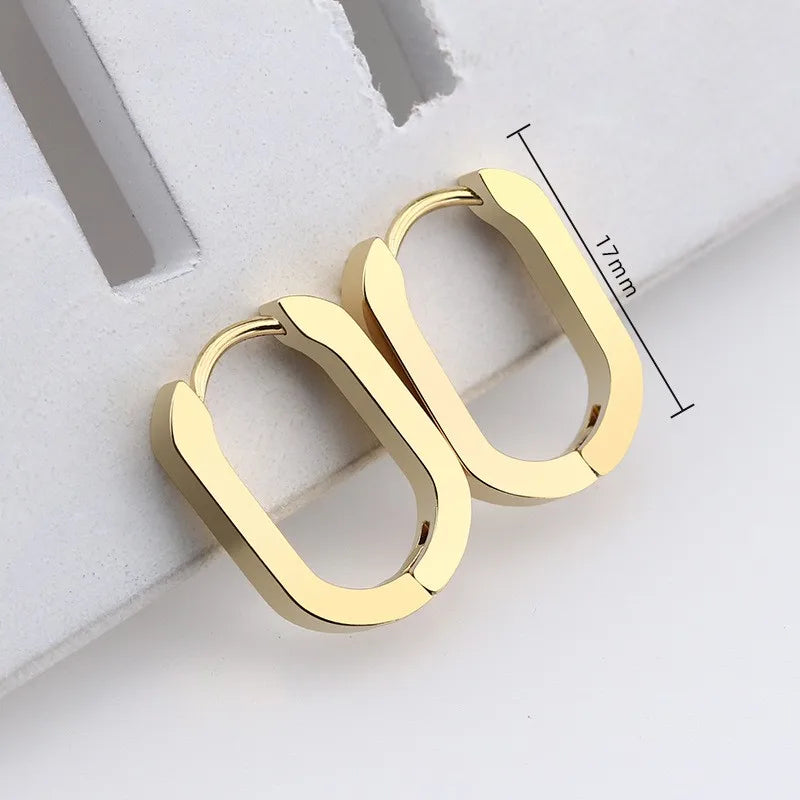 MEYRROYU Stainless Steel Mini Hoop Earrings – 3 Color Geometric Jewelry for Women & Men