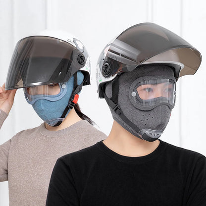 Windproof Winter Cap with Face Mask and HD Goggles: Fleece Shield for Skiing, Cycling, and Outdoor Activities