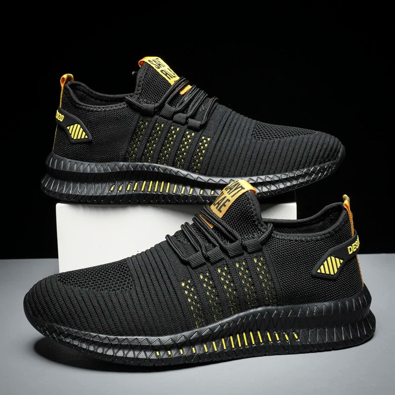 Men’s Lightweight Fashion Sneakers - Breathable Lace-Up Casual Walking Shoes