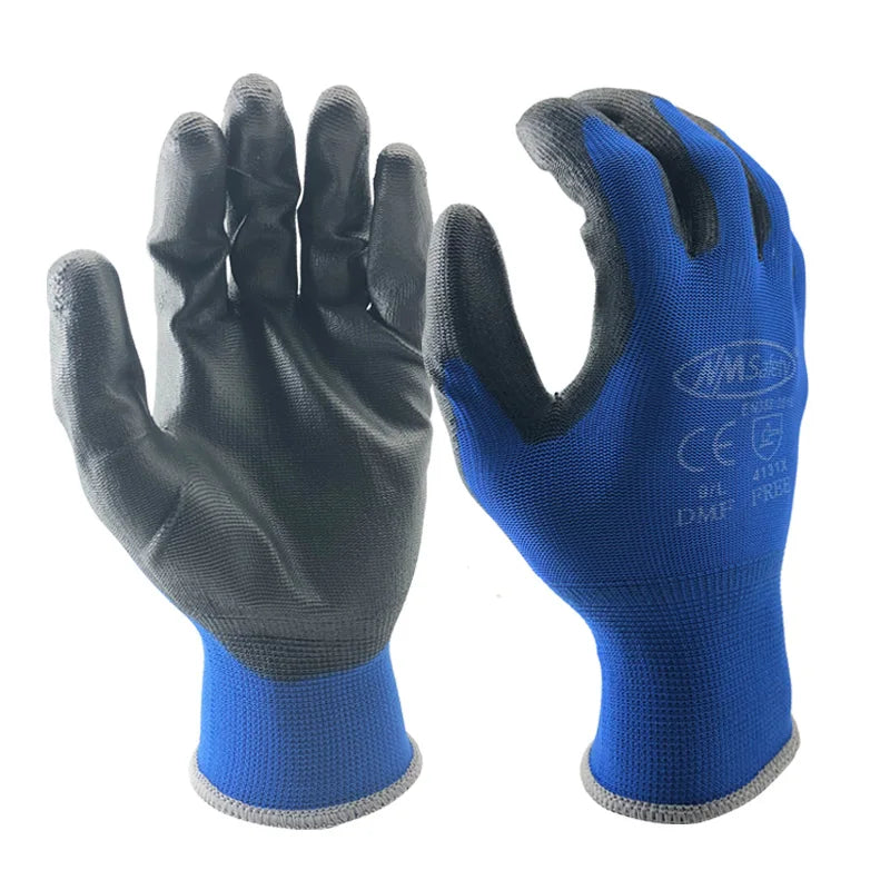 24Pcs/12Pairs Professional Protective Gloves – CE EN388 Certified Nylon Gloves for Men & Women, Construction & Garden Work