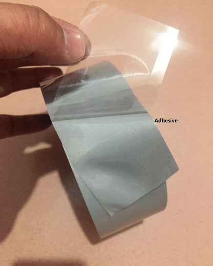 Bright Silver Reflective Tape - Self-Adhesive Polyester Warning Fabric, 5cm Wide, EN471 Class 2