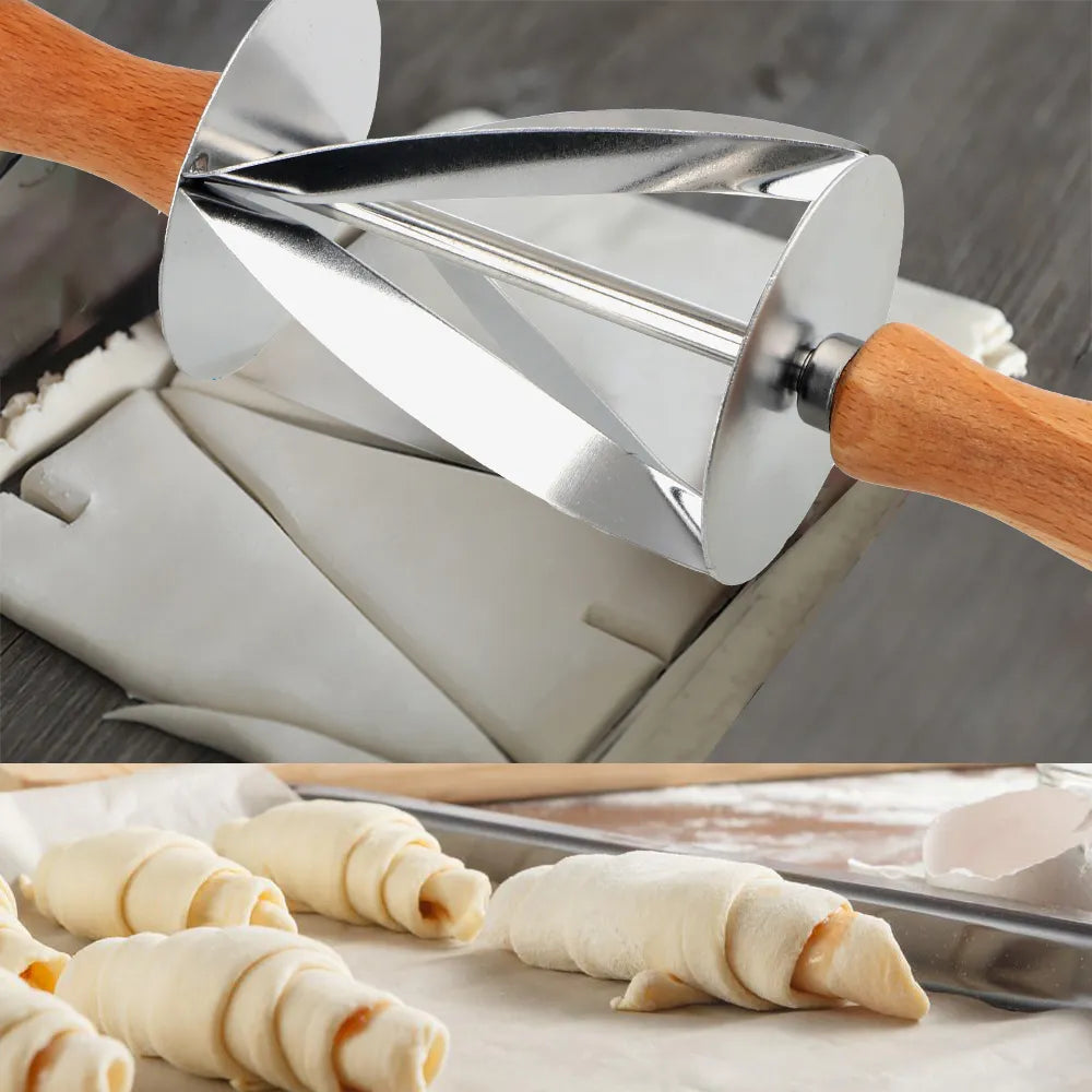 Stainless Steel Croissant Bread Dough Pastry Rolling Cutter: Baking Tool for Perfect Croissant