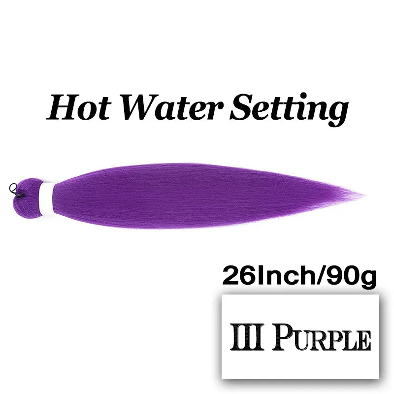 26-Inch Pre-Stretched Braiding Hair Extensions – Synthetic Afro Crochet Braids for DIY, Jumbo Braid in Purple, Pink, Peach & Red