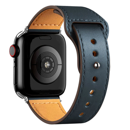 Leather Band for Apple Watch Ultra 2 – Compatible 49mm/45mm/44mm/41mm/40mm/38mm, Wrist Bracelet Strap for iWatch Series 3–9, SE, 4, 5, 6, 7, 8 & 9