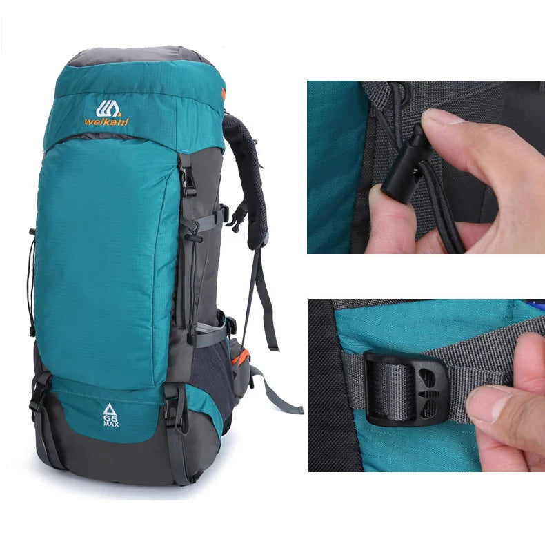 65L Large Camping Backpack — Waterproof Outdoor Hiking, Climbing & Trekking Mountaineering Sport Bag