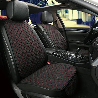 Universal Linen Car Seat Cover Protector Set – Breathable Flax Summer Cushion Pad for Front & Rear Seats Sedan, SUV & Pickup Interior Accessories